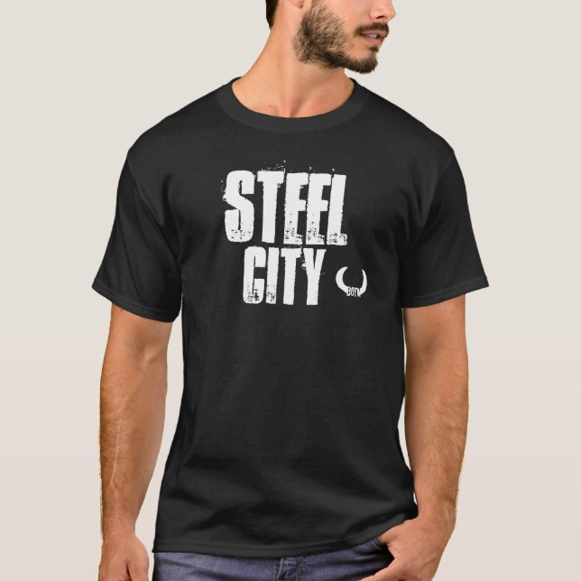 Camiseta CIUDAD DE ACERO por BULL DE LAS MADERAS (Anverso)