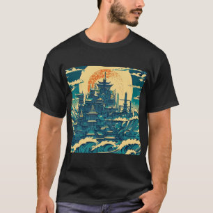 Camiseta Ciudad de Atlantis 2 - Estilo Woodblock
