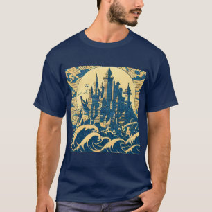 Camiseta Ciudad de Atlantis 3 - Estilo Woodblock