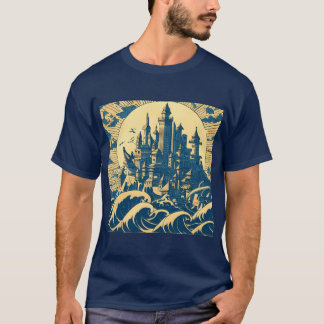 Camiseta Ciudad de Atlantis 3 - Estilo Woodblock