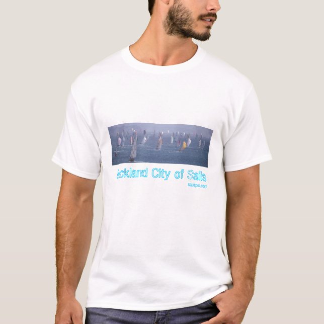 Camiseta Ciudad de Auckland de velas, (Anverso)