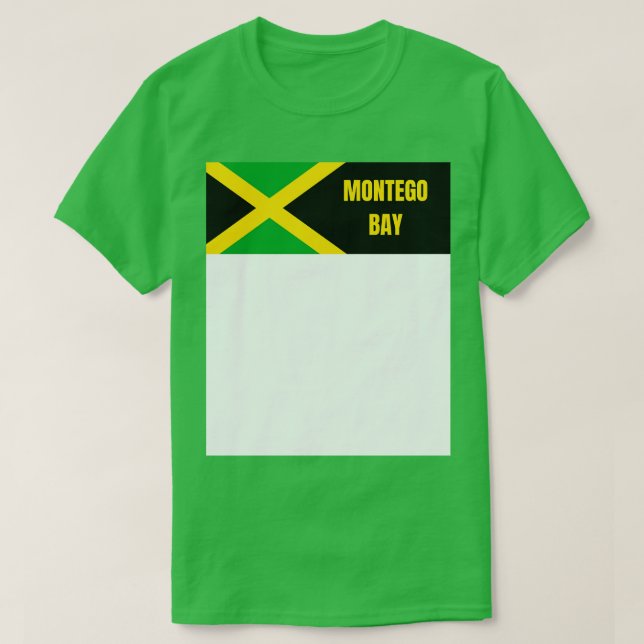 Camiseta Ciudad de Bahía Montego con bandera jamaiquina (Diseño del anverso)