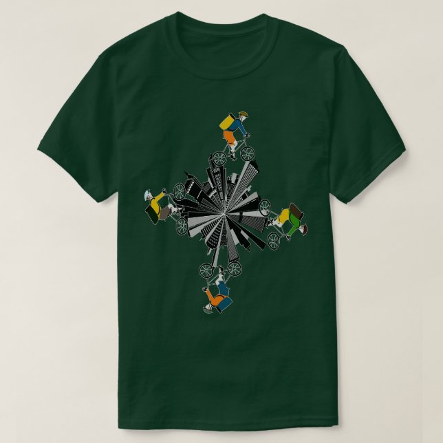 Camiseta Ciudad de Bicicleta aventura (Diseño del anverso)