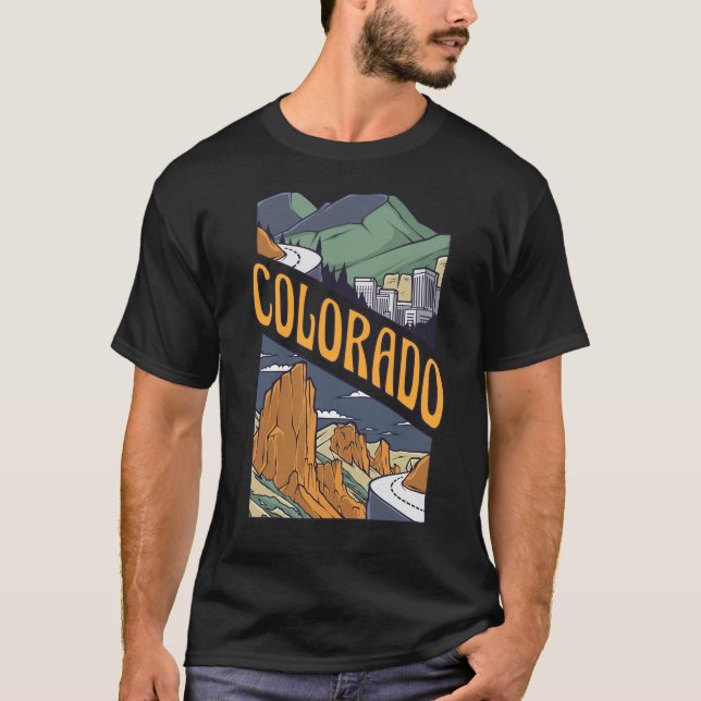 CAMISETA CIUDAD DE COLORADO EN MONTAÑAS (Anverso)
