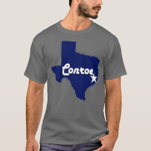 Camiseta Ciudad de Conroe Texas Mapa solitario de la Marina