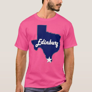 Camiseta Ciudad de Edimburgo Texas Mapa de la Marina Azul