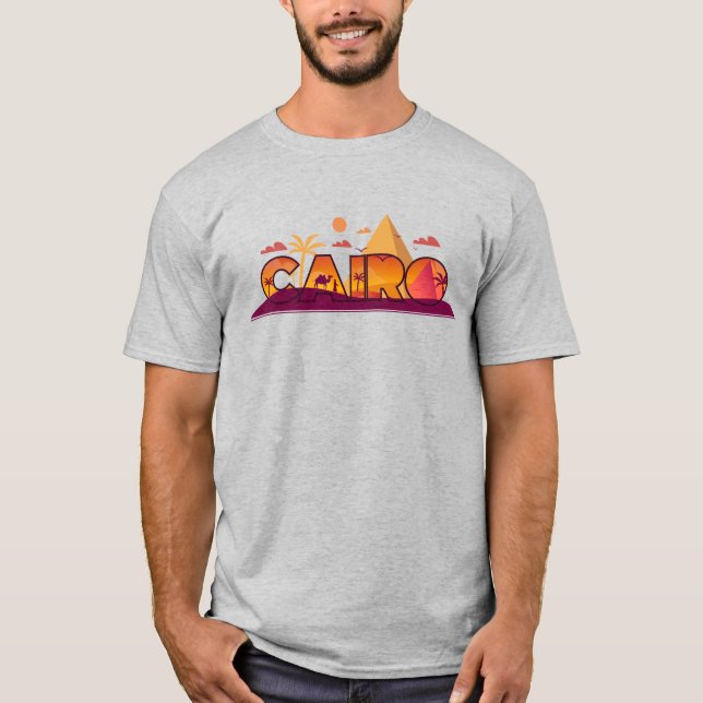 Camiseta Ciudad de El Cairo con camellos (Anverso)