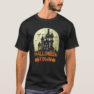 Camiseta Ciudad de Halloween - Casa embrujada - Luna llena