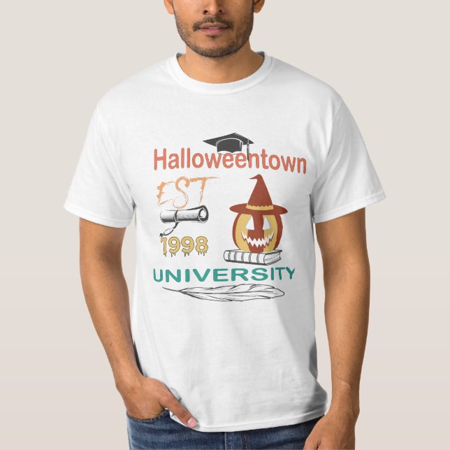 CAMISETA CIUDAD DE HALLOWEENTOWN EST 1998 UNIVERSIDAD (Anverso)