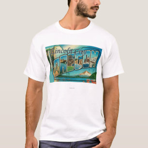 Camiseta Ciudad de Lincoln, Oregon - escenas grandes de la