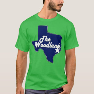 Camiseta Ciudad de los bosques Texas Lone State Map Navy Bl