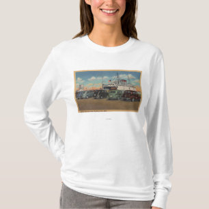 Camiseta Ciudad de Mackinaw, MI - vista del muelle de
