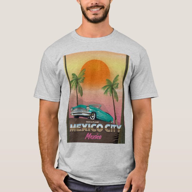 Camiseta Ciudad de México, poster de vacaciones de méxico (Anverso)