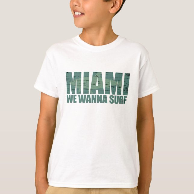 Camiseta Ciudad de Miami Florida azul (Anverso)