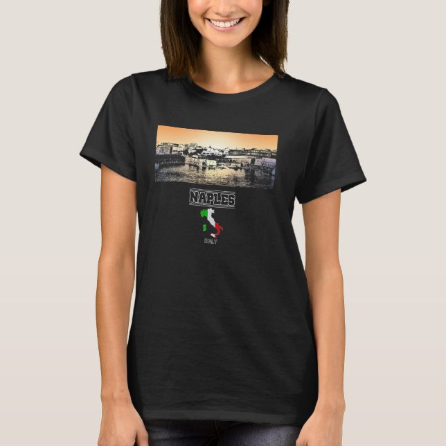 Camiseta ciudad de naples italy Skyline Vacation Souvenir (Anverso)