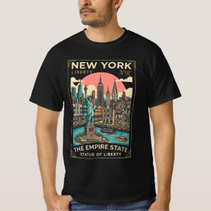 Camiseta Ciudad de Nueva York EE. UU. - Estatua icónica y s