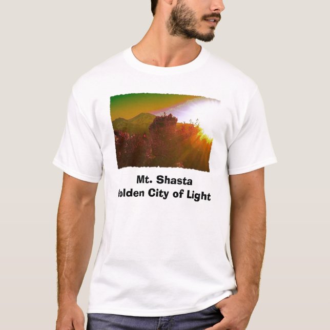 Camiseta Ciudad de oro del Mt. Shasta de la luz (Anverso)