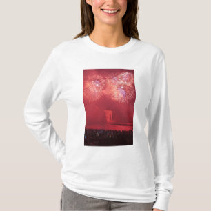 Camiseta Ciudad de Quebec, Quebec, Canadá. Fuegos artificia