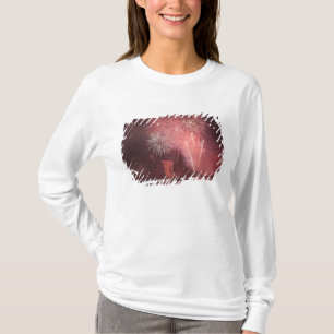 Camiseta Ciudad de Quebec, Quebec, Canadá. Fuegos artificia