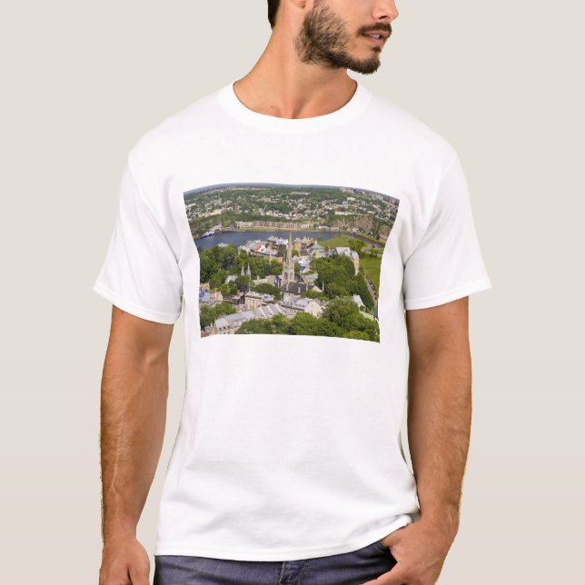 Camiseta Ciudad de Quebec, Quebec, Canadá. Mirando hacia ab (Anverso)
