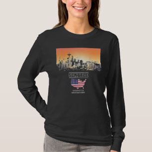 Camiseta ciudad de recuerdo de vacaciones de seattle Skylin