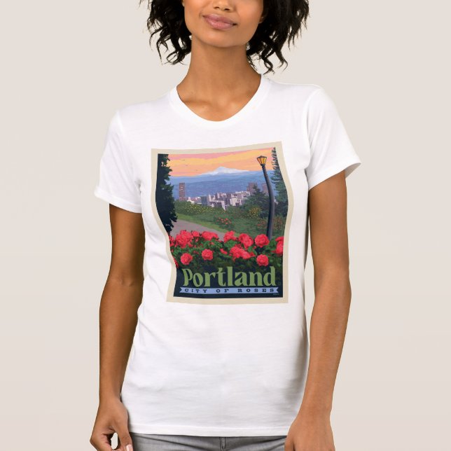 Camiseta Ciudad de Rosas | Portland, Oregón (Anverso)