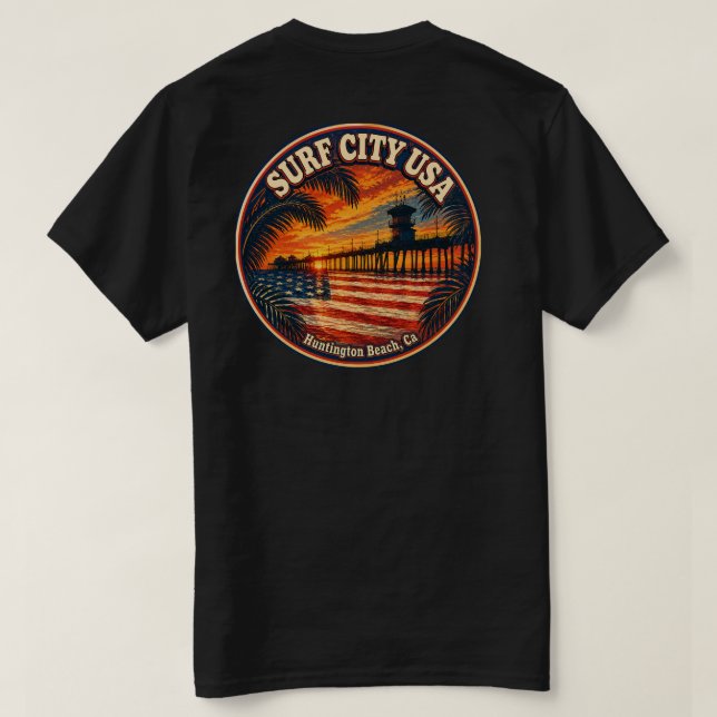 CAMISETA CIUDAD DE SURF USA  (Reverso del diseño)