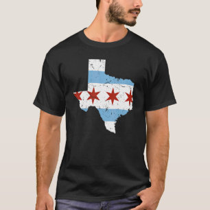 Camiseta Ciudad de Texas Bandera de Chicago Grunge viajando