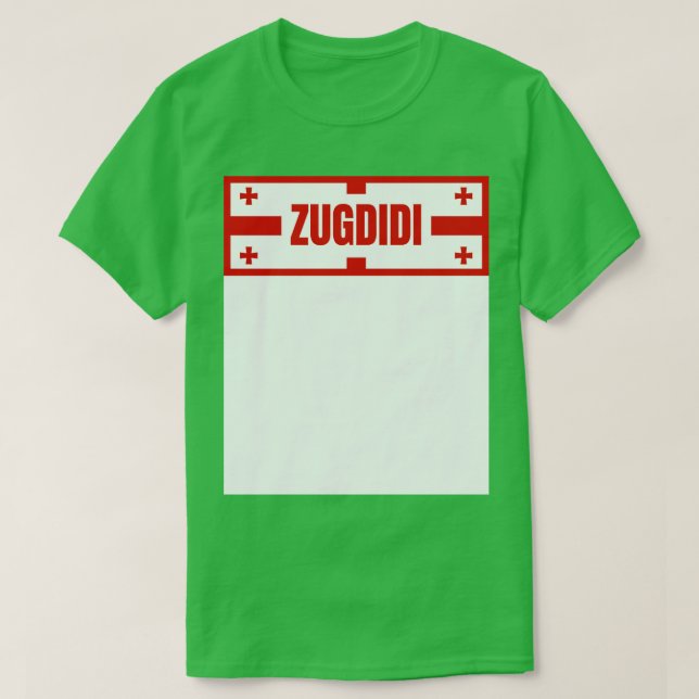 Camiseta Ciudad de Zugdidi con bandera georgiana diseña TSh (Diseño del anverso)