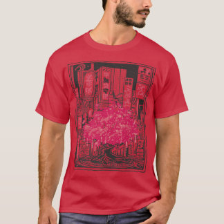 Camiseta Ciudad del árbol sakura japonés
