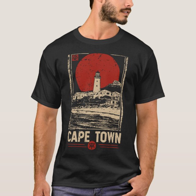 Camiseta Ciudad del Cabo - Impresión de ciudad japonesa al  (Anverso)