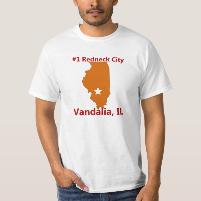Camiseta Ciudad del campesino sureño de Vandalia #1 en la (Anverso)