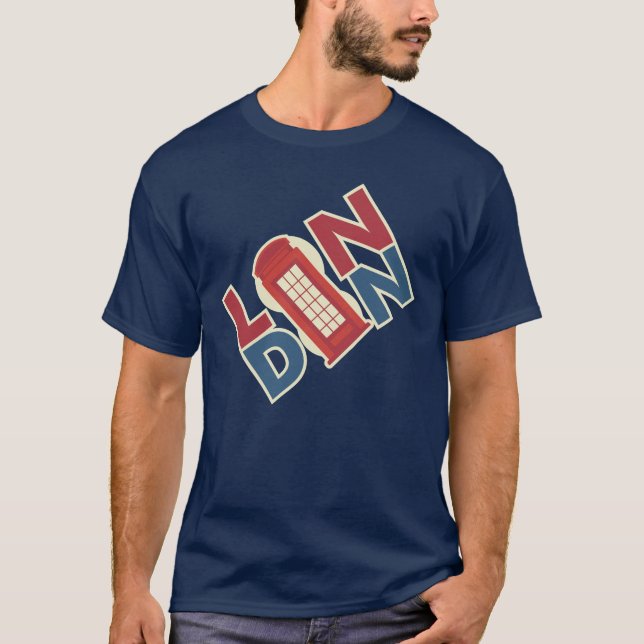 Camiseta Ciudad del Mundo de Viajes London Blue Red Phone B (Anverso)