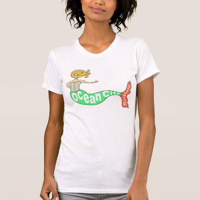 Camiseta Ciudad del océano, sirena de Maryland (Anverso)