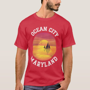 Camiseta Ciudad del Océano Vintage Maryland Retro 70s 80s a