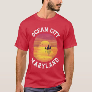 Camiseta Ciudad del Océano Vintage Maryland Retro 70s 80s a