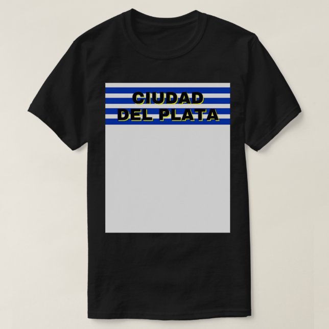 Camiseta Ciudad del Plata en las franjas de bandera de Urug (Diseño del anverso)
