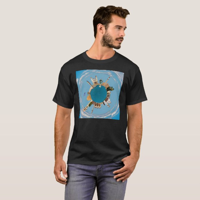 Camiseta Ciudad del Rethymno Grecia pequeño planeta hito (Anverso completo)