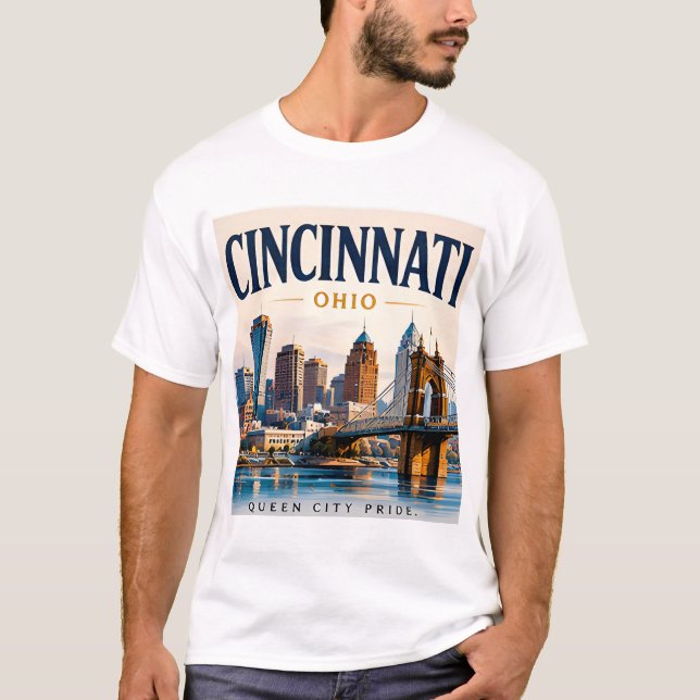 Camiseta Ciudad del río Cincinnati (Anverso)