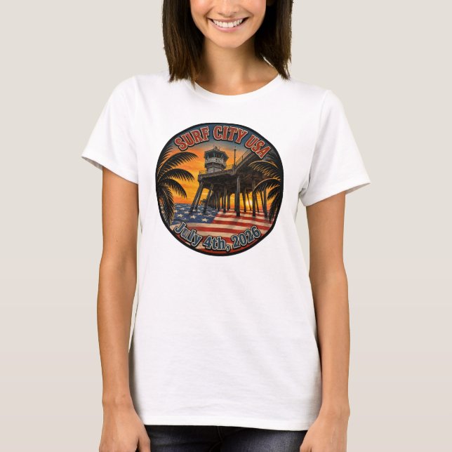 CAMISETA CIUDAD DEL SURF EE. UU. 4 DE JULIO (Anverso)