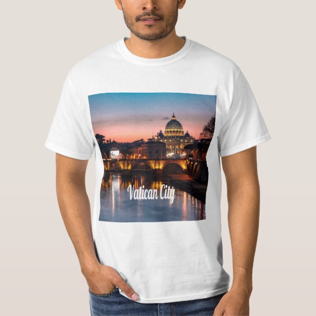 Camiseta Ciudad del Vaticano De Noche Iglesia Católica Roma (Anverso)