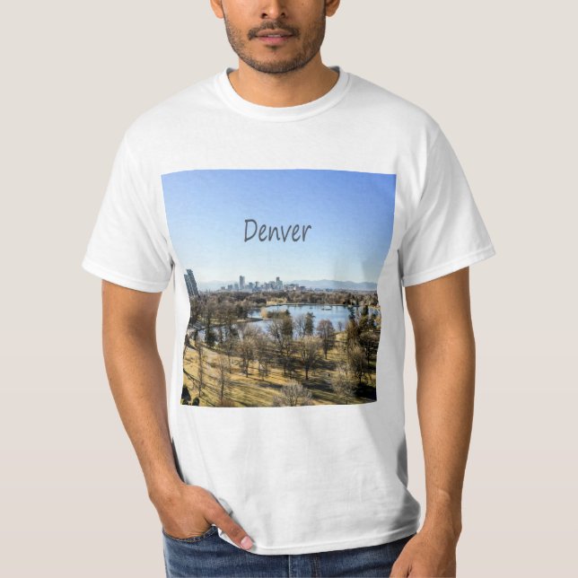 Camiseta Ciudad Denver y Montañas Colorado (Anverso)