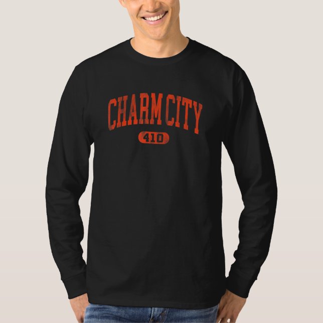 Camiseta Ciudad encantadora Baltimore Md Código de área 410 (Anverso)