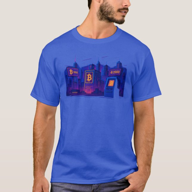 Camiseta Ciudad Futurista de Bitcoin (Anverso)