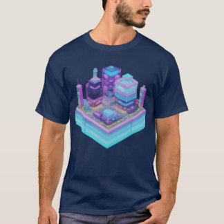 Camiseta Ciudad Futurista en Miniatura Isométrica