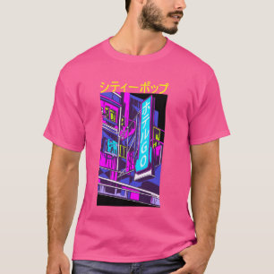 Camiseta Ciudad japonesa pop 70 años 80 Ciudad de la vaporo