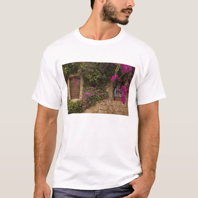 Camiseta Ciudad Monumental, edificios cubiertos de flores (Anverso)