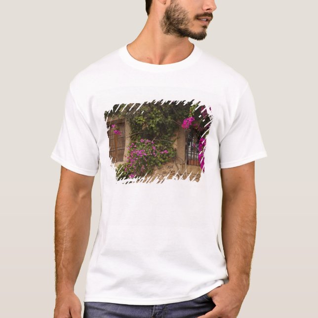 Camiseta Ciudad Monumental, edificios cubiertos de flores (Anverso)