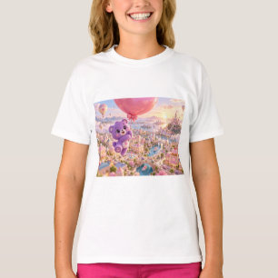 Camiseta Ciudad Morada Oso Kawaii