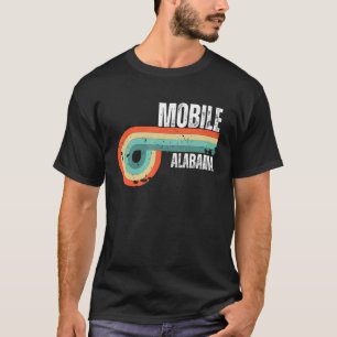 Camiseta Ciudad Móvil Recuerdo Retro Antiguo Estado Alabama